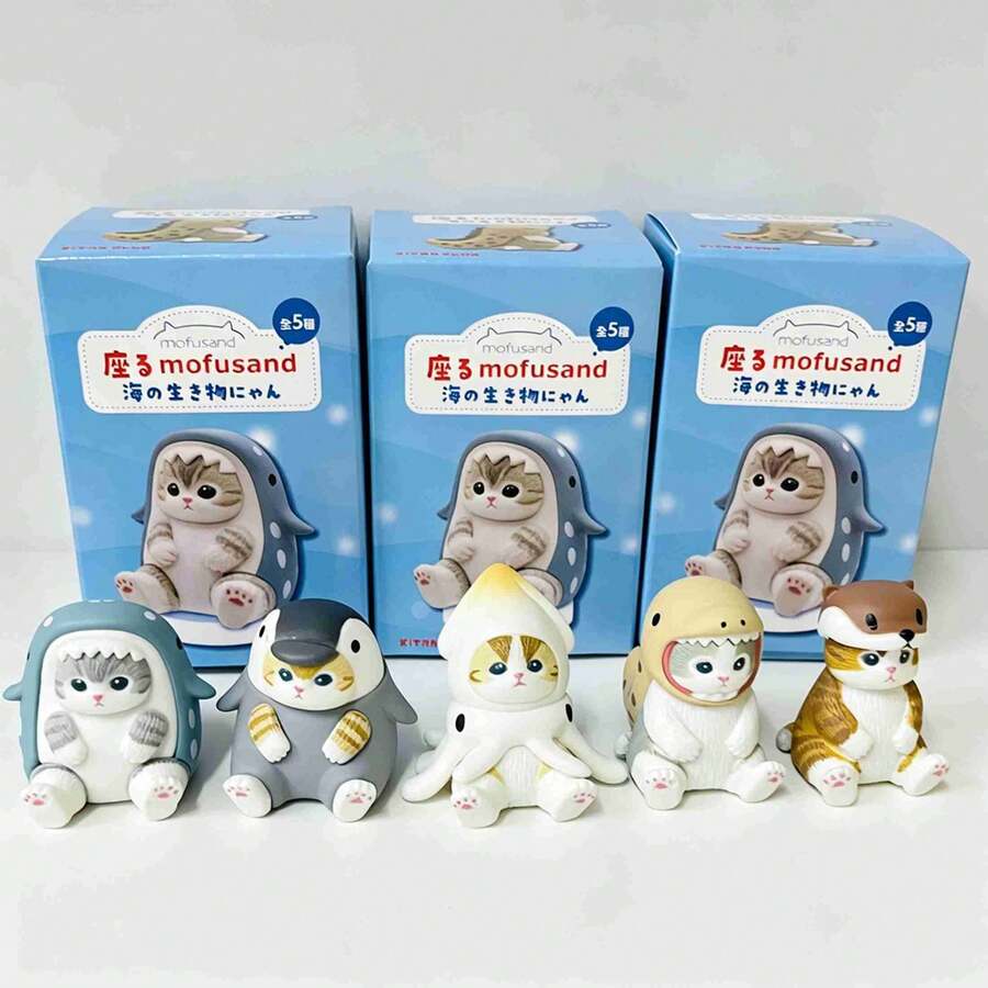 1 buah Mofusand Ocean Cat Blind Box, Gaya Acak, Dekorasi Menggemaskan dan Hadiah Liburan yang Istimewa. (Gaya Acak) - MultiWarna - View 1