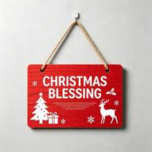 Cross-Border New Christmas Wooden Hanging Sign With Jute Rope, Christmas Decorative Door Plaque - Multicolor - View 8