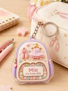 Móc khóa acrylic hình nơ tùy chỉnh, thẻ treo túi dễ thương, cá nhân hóa tên và thông tin liên hệ an toàn, mặt treo ba lô dễ thương - Nhiều màu - Xem 8