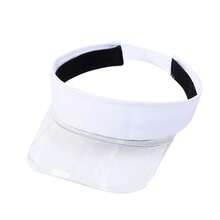 1 Pc Summer New Transparent Wide Brim Visor Cap, Lightweight Breathable Outdoor Sports Commuter Adjustable Solid Color Flat Top Hat - Multicolor - View 11