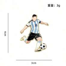 FIFA Football Fan Badge, Zinc Alloy Material, Cartoon Character Silhouette Design, Gold Plated Edge, Fan Accessory, Commemorative Badge, Back To School Decoration, Fan Event Gift, Collectible Accessory - Multicolor - View 14