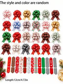 10pcs/Set Christmas Pull Bows For Gift Wrapping, Assorted Red Green Gold Plaid Ribbon Bows, Easy Pull Gift Bow Decorations For Presents, Gift Boxes, Baskets, Holiday Party Favors, Christmas Tree Decor, DIY Crafts And Winter Celebration Supplies - A - View 8