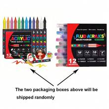 12/24/36 Colors Liquid Acrylic Markers, Soft Tip, Marker Pens, Professional Art Use For Adults, Suitable For Canvas, Stone, Wood, Glass, Ceramic, Fabric, Etc., DIY Craft Creation - Multicolor - View 21