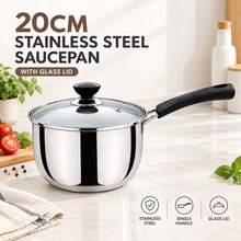 20cm Stainless Steel Single Handle Saucepan With Lid, Suitable For Sauces, Milk, Soup And Pasta - View 3