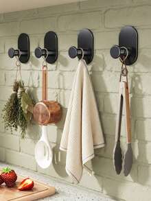 Self Adhesive Wall Hooks, No Drill Kitchen Utensil Hooks, Heavy Duty Waterproof Adhesive Hooks For Hanging Kitchen Towel, Pot, Spoon, Cookware, Kitchen Storage Hook, Waterproof Wall Hook - Multicolor - View 9