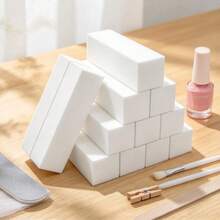 100/50/40/30/20/10/8/5/3pcs Washable Wear-Resistant Non-Shedding Sponge Buffer Nail Files With Grit Scale, Durable Shaping And Polishing Double-Sided Nail Files - White - View 3