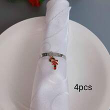 Home Decor Napkin Rings Table Decoration, Suitable For Holidays, Parties, Birthdays, Weddings, Dinners, Gatherings And Other Daily Creative Decor, Multiple Styles And Elements, Christmas Napkin Rings Metal Embossed Hammered Texture Ring Buckle, 4pcs/12pcs/102pcs Optional. - Multicolor - View 38