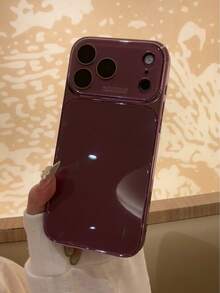 奢華純色亮面深紫色/櫻桃紫電鍍亮邊手機殼，相容 iPhone 17 Pro Max 16 15 14 13 12 11 Pro Max，鏡頭保護，極簡純色可愛優雅手機殼，相容 iPhone 17 Pro Max 16 Pro Max 17 Pro 15 Pro Max 14 Pro Max 13 Pro Max，新款手機殼相容 iPhone 18 Pro Max、18 Pro，手機保護殼 - 紫色 - 查看 5