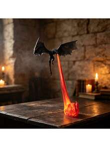 Flying Dragon Figurine, Medieval Black Fire Dragon Statue, Desktop Decor Small Sculpture, Dreamy Dragon Sculpture, Suitable For Home Office Desktop Decoration, Unique Gift For Dragon Lovers, Perfect. - Multicolor - View 3