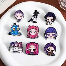 MONASHOP KPop Demon Hunters 1 chiếc ghim cài áo kim loại phong cách ngoại vi cho bé gái, phụ kiện trang trí tiệc, trang trí lễ hội, quà tặng Halloween (mẫu ngẫu nhiên) - Nhiều màu - Xem 1