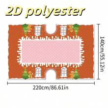 2D Tablecloths, Christmas Gingerbread House Cutting Tablecloths, Gingerbread Village House Design, Christmas Holiday Table Decorations, Indoor Family Party Decorations, Holiday Desktop Decorations With Styles And Sizes To Choose From - 2 - View 10