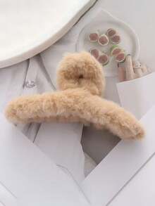 3pcs/Set Autumn/Winter Light Color 12cm Plush Hair Claw - Multicolor - View 3