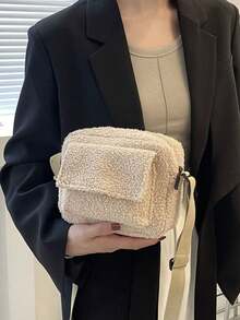 Pure Color Korean Version Versatile Fashion Personalized Leisure Small Square Bag Female New Small Cross-Body Bag - Khaki - View 5