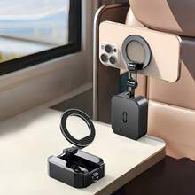 Slouchy Rotating Folding Stand Portable 360° Travel Phone Holder Double-Sided Magnetic Telescopic Clip Foldable Multi-Function Phone Stand Rotating Portable Car Airplane High-Speed Train Desktop Phone Holder - Light Luxury - View 2