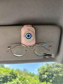 Devil Eye Rhinestone Car Glasses Clip, Car Sun Visor Glasses Storage Clip, Multi-Functional Ticket Holder Interior, Luxury Rhinestone Devil Eye Car Glasses Clip, Car Sun Visor Multi-Functional Glasses Ticket Holder, Creative Car Interior Decoration - Demon Eye - View 16