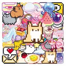 somoving 50pcs Pixel Art Transparent Stickers, Cartoon PET Cute Creative Waterproof Decorative DIY Stickers For Phone And Computer - Multicolor - View 1