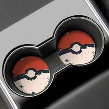 Hasbro 2pcs Pokémon Personality Car Cup Coasters, Car Cup Holder Mat, New Thickened Anti-Slip Interior Decoration Accessories - Cartoon Non-slip Car Dashboard Mat - View 2