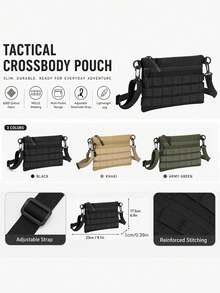 Outdoor Tactical Messenger Bag For Men, Waterproof Multi-Zipper Crossbody Bag, Portable Shoulder Bag For Travel Hiking - Multicolor - View 3