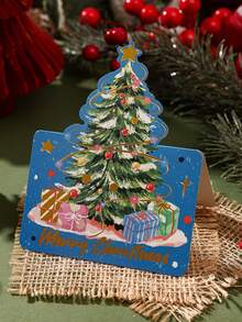 10 tấm thiệp chúc mừng cây thông Noel, phù hợp cho cửa hàng hoa, tiệm bánh, lời chúc ngày lễ, làm thiệp nhỏ đính kèm quà tặng và ghi chú - Nhiều màu - Xem 13