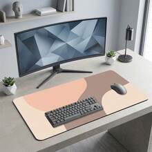Tapis de souris géométrique minimaliste extra long pour le jeu, le bureau, la maison, design artistique, cadeau pour les amis et la famille, base en caoutchouc, tapis de bureau pour PC, ordinateur portable, étude, plusieurs tailles, tapis de clavier d'ordinateur, antidérapant, durable, lisse - A - Voir 8