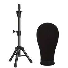 AliLeader 21-24 Inch Canvas Wig Stand With Mannequin Head, Canvas Block Wig Head Set With Tripod Stand - View 11