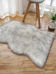 1pc White Gray Pointy Asymmetrical Cloud Shaped Rug, Cream Style Bedroom Bedside Mat, Living Room Decor Mat, Multi-Scene, Multi-Size, Hand-Cut With 1-5cm Error, Suitable For Autumn/Winter Warmth Soft Decor, Christmas, Thanksgiving, Bedroom, Bathroom Decor Rug, Bedroom Decor, Small Rug, Rug, Home Decor, Living Room Rug, Bedroom Rug - Multicolor - View 2