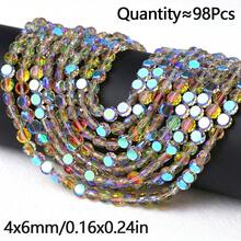 98pcs 6mm AB Color Round Flat Crystal Glass Spacer Beads For Handmade DIY Beaded Bracelets, Necklaces, Phone Chains, Car Decor, Scene Decoration Accessories Loose Beads - Crystal Beads - View 33