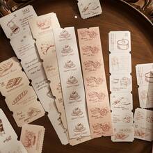 Vintage Tearable Label Stickers Twilight Label Collection Series, Long Paper Stickers, Suitable For Scrapbooking, Notebook DIY Collage Decoration, Aesthetic Handmade Decorative Stickers - one-size - View 5