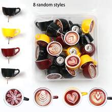 8/16/20pcs Creative Simulated Coffee Cup Push Pins, 3D Thumbtacks, Boxed Decorative Thumbtacks, Suitable For Photo Decoration And Fixing In Coffee Shops, Homes, Offices, Etc,Random Style. - A - View 12