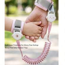 Children Anti-Lost Wrist Leash, Cartoon Anti-Loss Wristband With Built-In Steel Wire Safety Lock, 360° Rotating Baby Walking Rope, Baby Anti-Lost Wristband Leash With Retractable Spring Rope And Safety Lock, Outdoor Travel Children Anti-Loss Wristband, Cartoon Children Anti-Loss Rope With Built-In Steel Wire Core, 360° Rotating Joint With Lock Anti-Escape Baby Leash Wristband, Infant Outdoor Anti-Lost Leash Wristband, Retractable Spring Rope With Safety Lock Design, Multi-Color Optional Baby Walking Protection Rope Anti-Lost Wristband - Multicolor - View 5