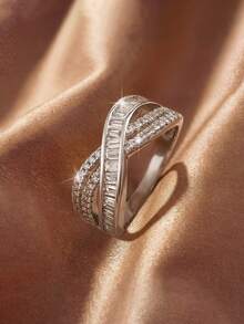 1pc Luxury Cross Ring, Women's Thin Band Ring, Thumb Ring, Exquisite Jewelry Gift - Cross Rings - View 5