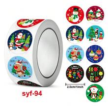 500pcs New Christmas Merry Christmas Gift Packaging Box Adhesive Labels Party Holiday Seal Stickers (Random Color/Style) - one-size - View 2
