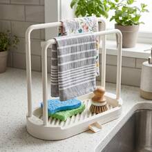 Kitchen Sink Sponge Dishcloth Drying Rack, Countertop Dish Sponge Holder, Drainage Storage Organizer For Dish Cloths, Scrubbers, Steel Wool, Freestanding Design, Keep Counter Dry, Perfect For Kitchen Counter, Sink Side, Household Kitchen Organization - Multicolor - View 10