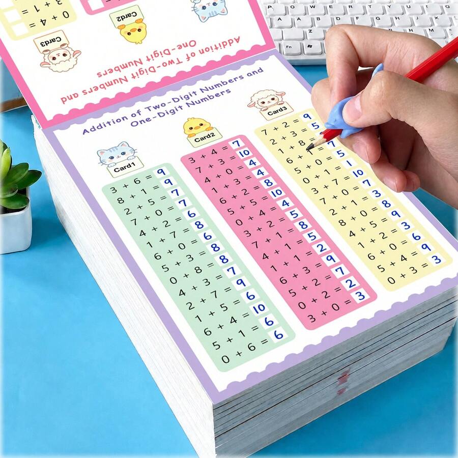 64 Pages Digits 0‑20 Addition & Subtraction Workbook, Preschool Transition Math Practice Book, Kids Educational Reading & Writing Toy, Number Decomposition Arithmetic Activity Book For 3+ Years Old Toddlers Homeschool Classroom Learning Supplies