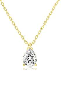 ESBERRY 1pc Necklace, Minimalist Water Drop Pendant Necklace, Elegant Design, Thoughtful Gift For Girlfriend Or Best Friend, Delicate Neck Chain Suitable For Daily Wear - Pear Shape Diamond Necklace - View 7