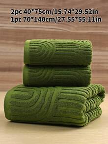QIBHI 1/2/3条装提花浴巾/浴巾，轻薄面料，多种尺寸可选，可用作客用手巾/面巾/浴巾，毛圈设计，吸水性强，柔软舒适，适合家庭、美容院、酒店、运动场所等使用，是居家必备的毛巾，也可用于护肤。 - 綠色 - 查看 12