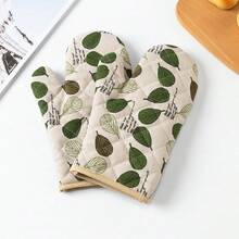 2pcs/1pc Long Oven Mitts, Leaf Pattern Kitchen Baking Gloves, Suitable For Pots, Pans, Baking Trays, Cooking, Baking, Grilling, Microwave, Home Kitchen And Daily Cooking Accessories - Multiple Styles and Colors - View 13