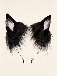1pc Cat Ear Hairpin 3d Cute Ears Hair Accessory For Ladies' Makeup And Face Washing Hairband For Cosplay Of Anime Characters - Multicolor - View 7