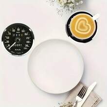 Wooden Coaster Set (6pcs) - Vintage Car Dashboard Design | Absorbent & Heat Resistant | Nordic Style Kitchen/Dining Decor | Perfect Gift For Men And Car Enthusiasts, Great For Christmas And Thanksgiving - View 4