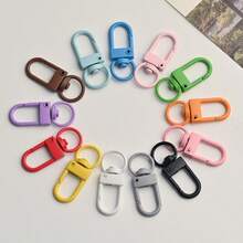 20/50/100/300pcs Random Bright Color Spring Snap Hooks With Swivel Ring, Y2K Style Metal Clasps, DIY Keychain Bag Jewelry Making Accessories - one-size - View 4