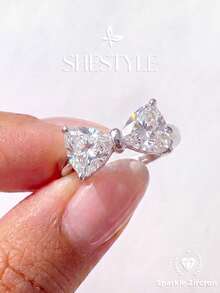 1pc Fashionable White Bow Ring, Vintage Style Women's, Can Be Worn As Finger Accessory, Suitable For Daily Wear, Also A Great Gift - White Bow - View 2