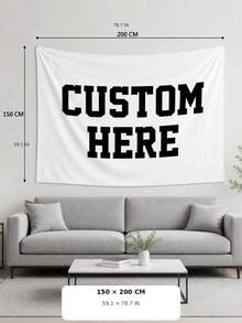 1pc Personalized Photo Wall Tapestry Custom Design Home Decor Wall Hanging For Living Room Bedroom - Multicolor - View 14