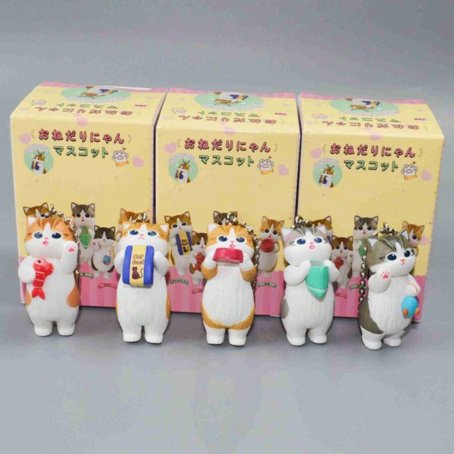 mofusand 1pc Snack-Hugging Cat Pendant Blind Box, Random Styles, Cute Decor & Thoughtful Gifts.(Stochastic Style) - Multicolor - View 1