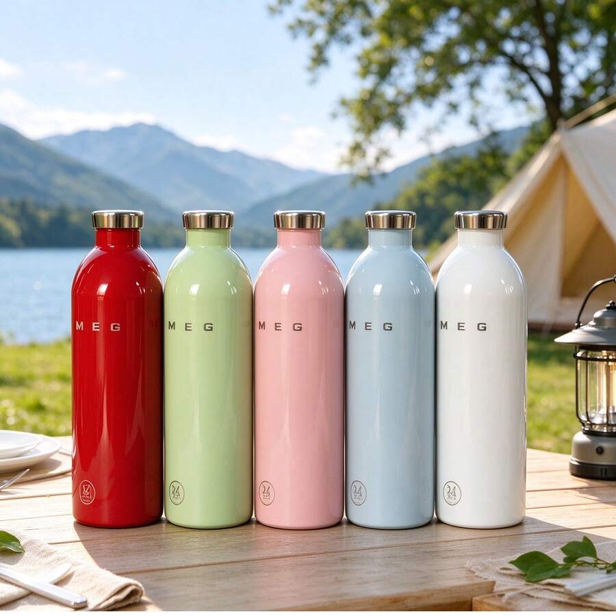 Minimalist Glossy Fresh Color Scheme, Minimalist Cola Bottle Design, Perfect For Outdoor Camping And Picnic Atmosphere - Multi-color 1000ml - View 1