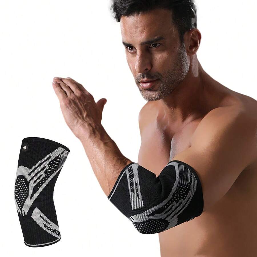 AA MASEDA 1pc Elbow Support Sleeve, Elbow Joint Compression Wrap, Elastic Fabric, Comfortable And Breathable, Suitable For Sports, Fitness, Tennis, Golf - Black - View 1