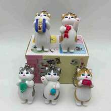 1pc Mofusand Kawaii Cat Keychain Blind Box Cute Anime Figure Pendant Toy Stand Style Action Figure With Food Pose Collectible Gift(Stochastic Style) - Multicolor - View 3