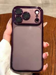 奢華酒紅色大窗一體式相機保護手機殼，適用於 iPhone 17 Pro Max 17 Pro 17 16 Pro Max 16 Pro 16 15 Pro Max 15 Pro 15 14 Pro Max 14 Pro 14 13 Pro Max 13 Pro 13 12 Pro Max 12 Pro 12 11，極簡純色防震保護殼，情侶禮物 - 酒紅色 - 查看 7