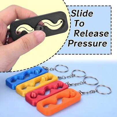 1pc-Slide Fidget Keychain-Christmas Novelty Gift-Portable Hand Sensory Stress Relief Key Ring-Fidget-Sensory Toys-Toys-Fidget Toys-Christmas Gifts-Clicker Fidget-Fidget Toy For Adults-Fidget Toy