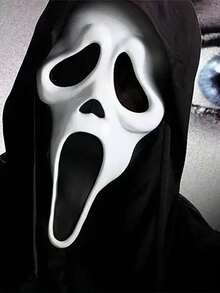 Scream Mask - Realistic Design, Premium Latex Material, Killer Cosplay Prop, Perfect For Halloween, Parties, Carnivals, And Stage Performances, An Ideal Holiday Gift For Friends And Family - Multicolor - View 4