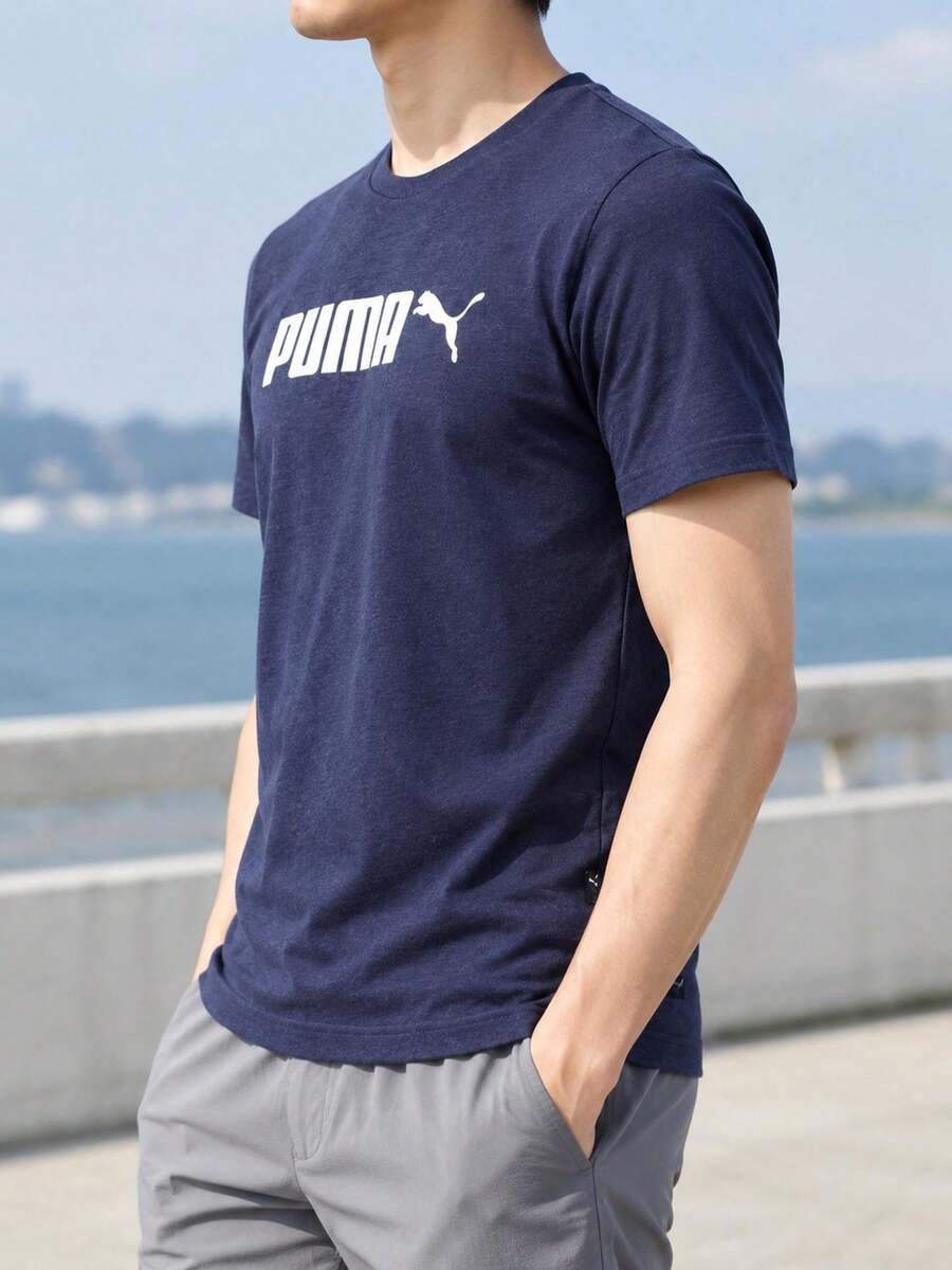Puma Men's ESS 2 COLOR No. 2 Logo Tee, Sportswear Casual Short Sleeve Soft Top For Running & Training, 691341-14 - 691341-14 - View 1